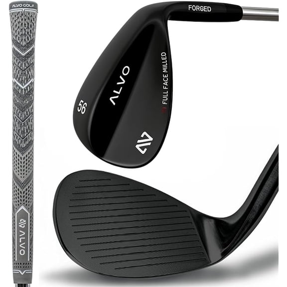 ALVO GOLF - Premium Full Face Golf Wedges, Golf Wedge Set and Singles, 3 Wedges 52/56/60/70 Degree,Lob,Gap,Sand Golf Club for Men, Premium Grip, Right Hand, max Spin