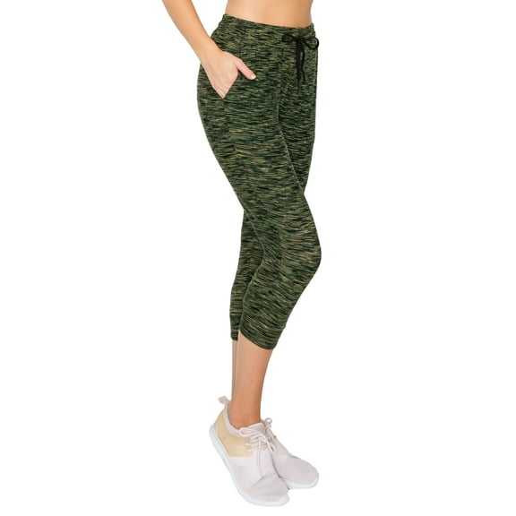 ALWAYS Capri Jogger Pants, Women's Casual Slim Sweatpants, Olive S