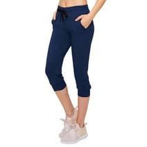 ALWAYS Capri Jogger Pants for Women - Premium Soft Casual Sweatpants Navy S