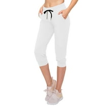 ALWAYS Capri Jogger Pants for Women - Premium Soft Casual Sweatpants White 3XL