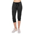 thumbnail image 1 of ALWAYS Cargo Capri Joggers for Women - Super Soft Casual Lounge Yoga Pants Black XL, 1 of 6