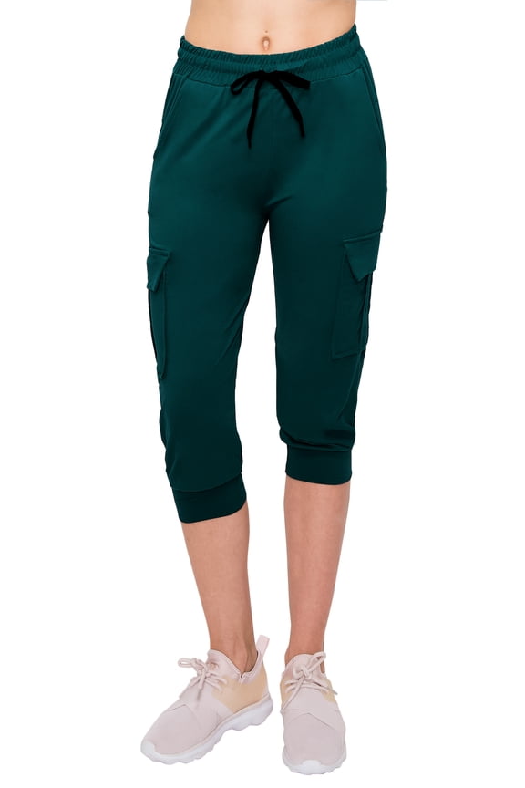 Cargo Capri Joggers for Women - Super Soft Casual Lounge Yoga Pants Dark Teal 3XL