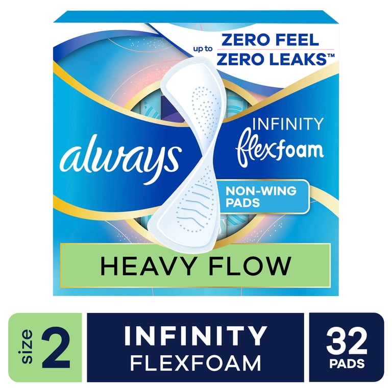 Always Infinity with FlexFoam Pads, Size 2, Heavy, No Wings, 32