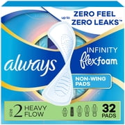 Always Infinity with FlexFoam Pads, Size 2, Heavy, No Wings, 32 count