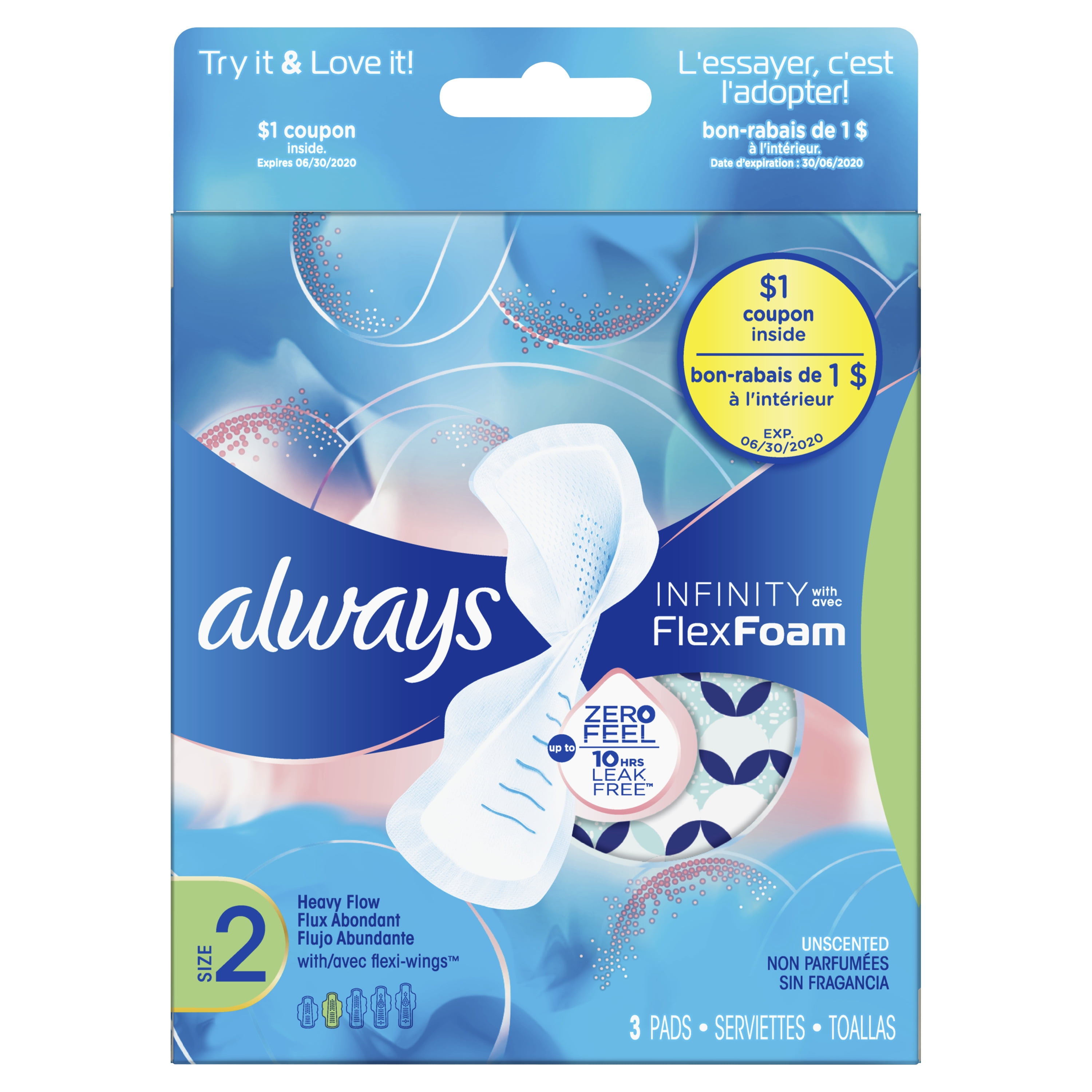 Always Infinity Size 2 Heavy Pads With Wings | Always®