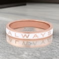 thumbnail image 1 of ALWAYS Ring - Personalized White Enamel Ring - 4mm Wide Enamel Stacking Band - Customized Enamel Band- Proposal Ring - Wedding Band - High Quality, 1 of 4