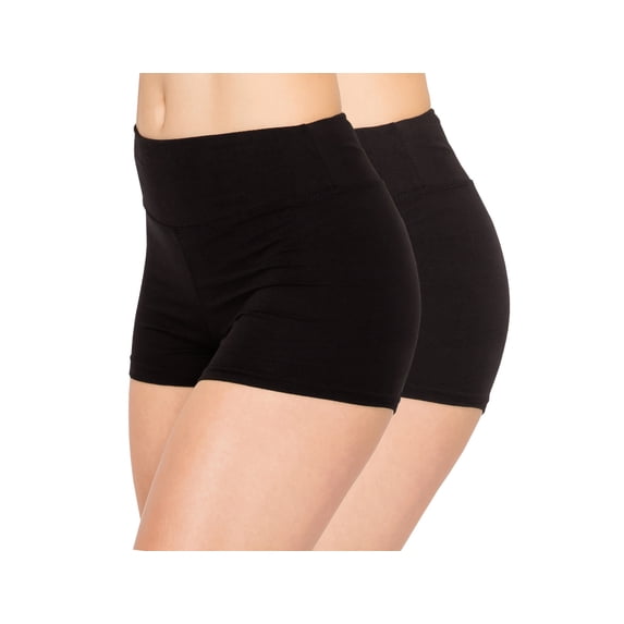 ALWAYS Women Boyshort Underwear Panties - Soft Stretch Boxer Brief Yoga Shorts 2 Pack Black Small