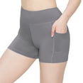 thumbnail image 1 of ALWAYS Women's 3" Soft Yoga Shorts with Side Pockets Charcoal S, 1 of 1
