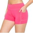 thumbnail image 1 of ALWAYS Women's 3" Soft Yoga Shorts with Side Pockets Neon Pink 2XL, 1 of 1