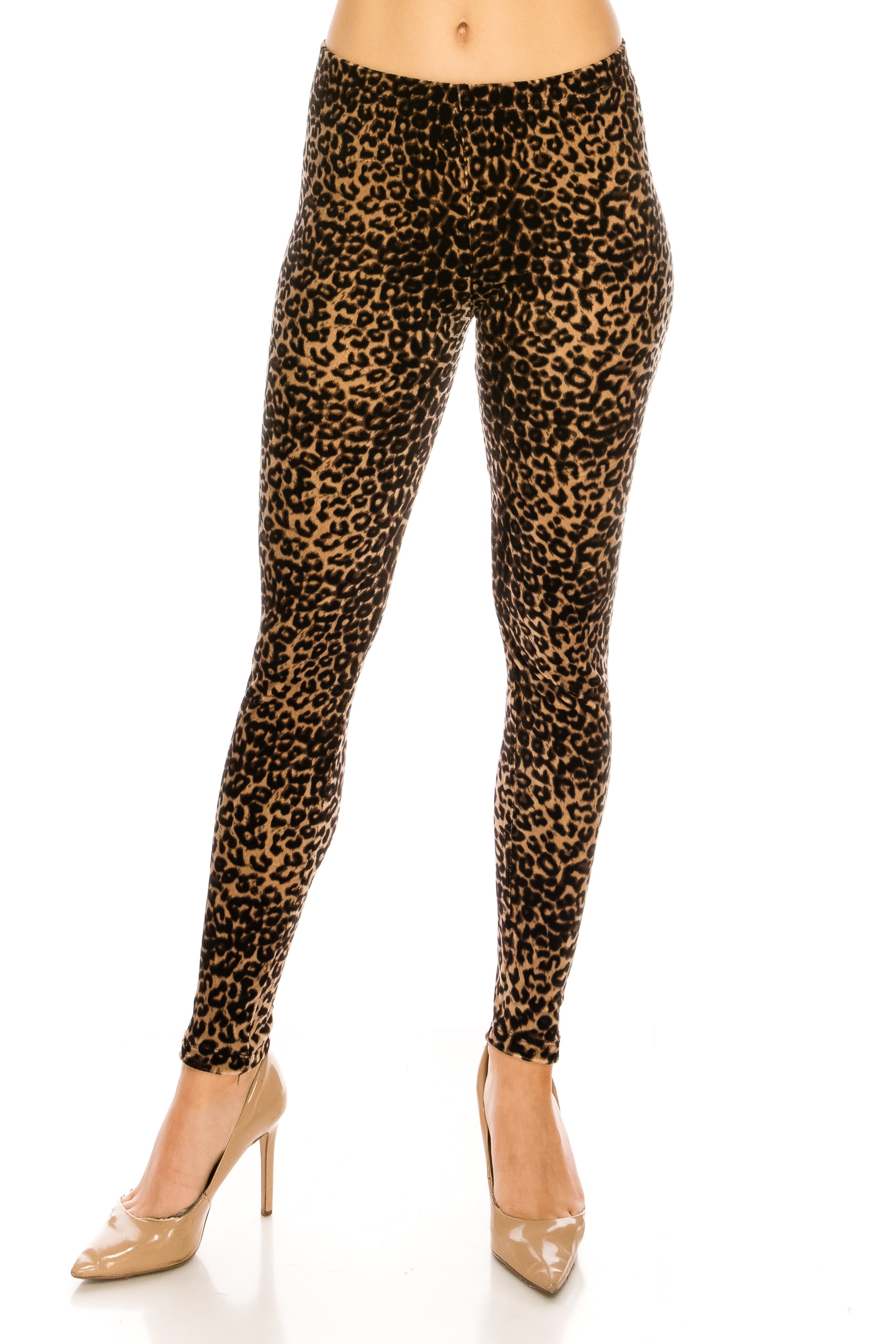 ALWAYS Women's Animal Velvet Leggings - Premium Soft Stretch Warm Winter  Leopard Print Pattern Pants 377 One Size