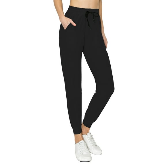 ALWAYS Women's Premium Soft Sweatpants with Pockets, Black Joggers, Medium