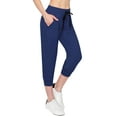 thumbnail image 1 of ALWAYS Women's Capri Jogger Lightweight Sweatpants with Pork Chop Pockets Navy L, 1 of 7