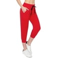 thumbnail image 1 of ALWAYS Women's Capri Jogger Lightweight Sweatpants with Pork Chop Pockets Red 2XL, 1 of 7