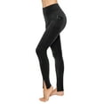 thumbnail image 1 of ALWAYS Women's High Waist Front Slit Active Leggings Black Small, 1 of 5