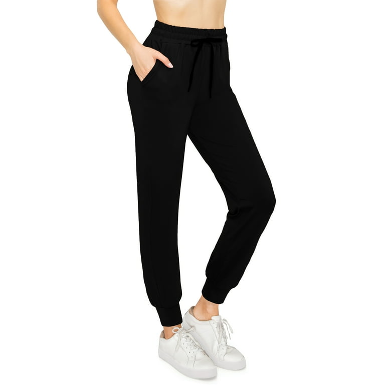 ALWAYS Women s SWEAT Jogger Pants Buttery Soft with Pockets US S Tag S M Color Black Walmart