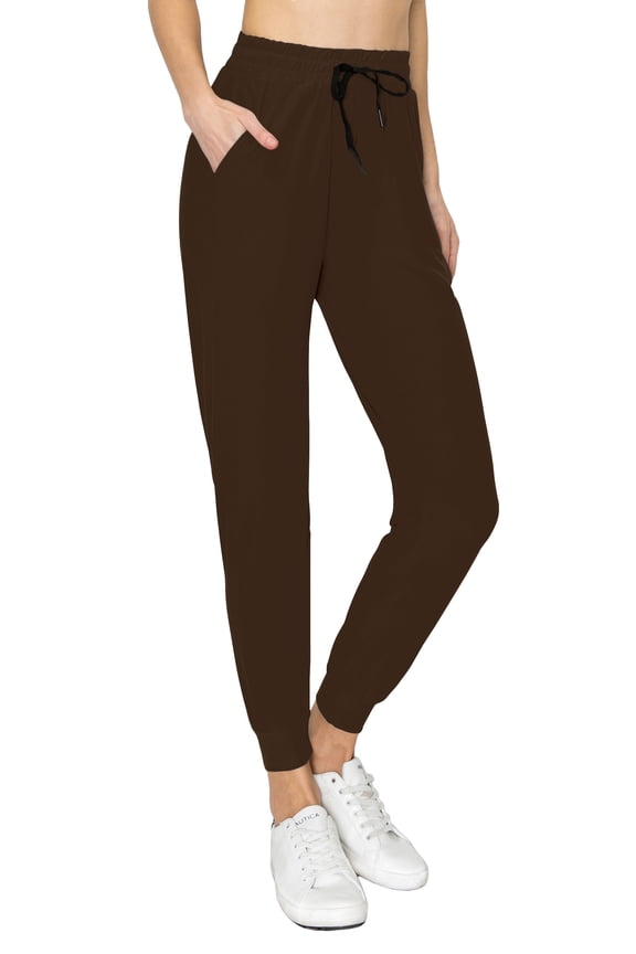 Women's Jogger Pants Premium Soft Sweatpants with Pockets Brown 2 L