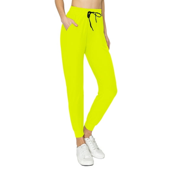 ALWAYS Women's Jogger Pants Premium Soft Sweatpants with Pockets Neon Lime L