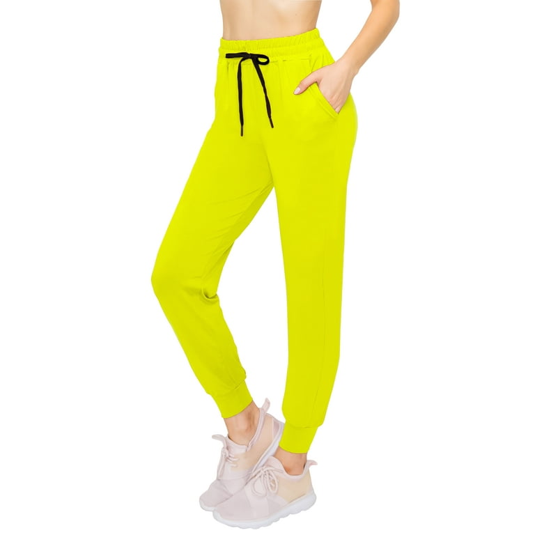 ALWAYS Women s Jogger Pants Buttery Soft Sweatpants with Pockets Neon Lime US 2XL