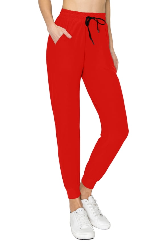 Women's Jogger Pants Premium Soft Sweatpants with Pockets Red 2 US 2XL