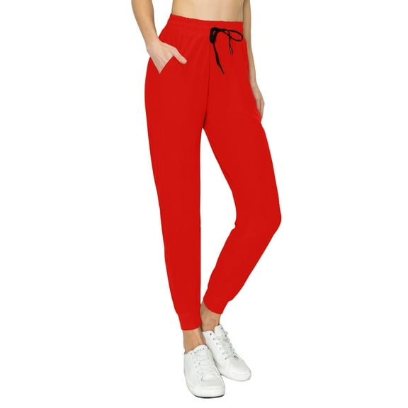 ALWAYS Women's Jogger Pants Premium Soft Sweatpants with Pockets Red 2 US L (Tag 1XL/2XL)