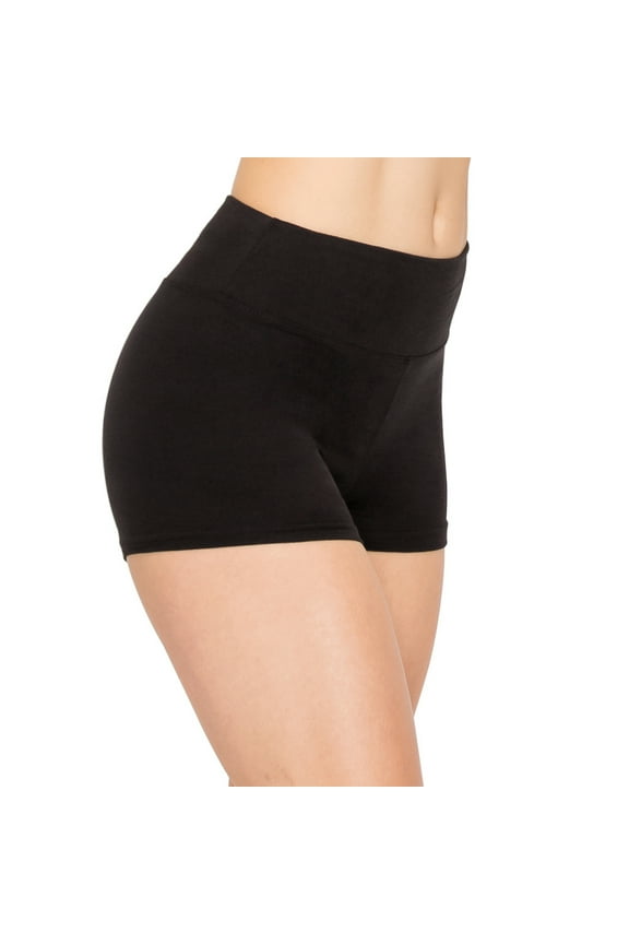 Women's Premium Super Soft Spandex Shorts Black 2XS