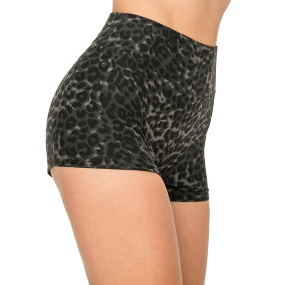 ALWAYS Women's Premium Super Soft Spandex Shorts Black Animal 377 XL