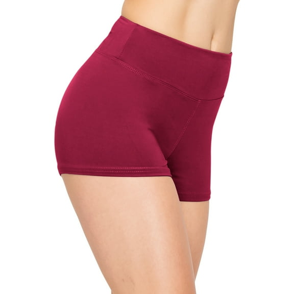 ALWAYS Women's Premium Super Soft Spandex Shorts Burgundy 2 M