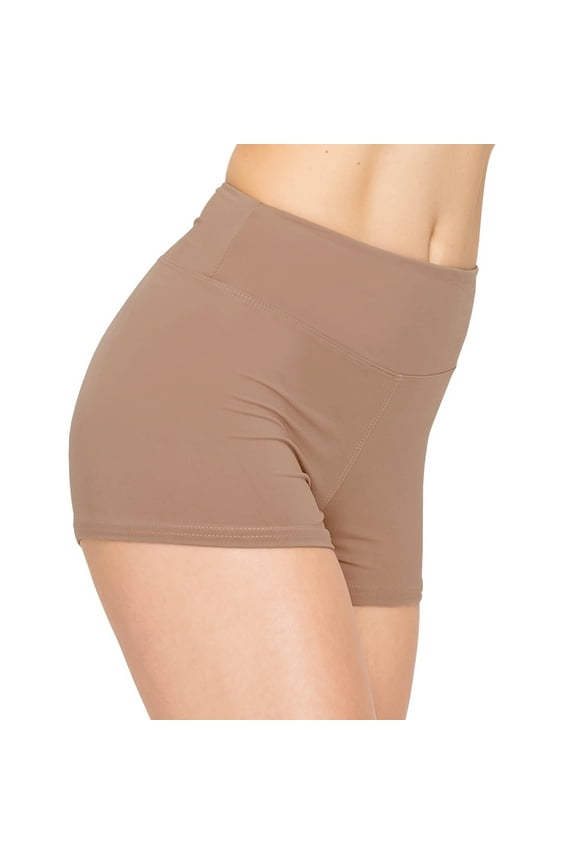 Women's Premium Super Soft Spandex Shorts Tan S