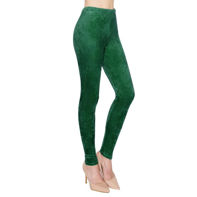 Green velour leggings cheap