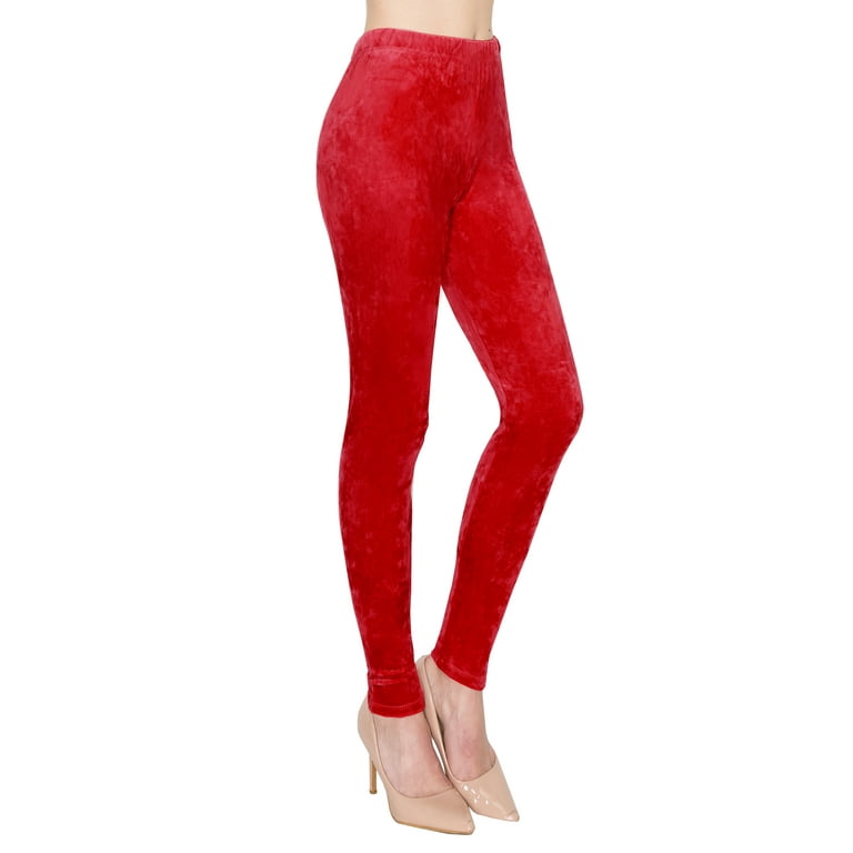 ALWAYS Women's Stretch Velvet Lined Warm Leggings Red Plus Size 