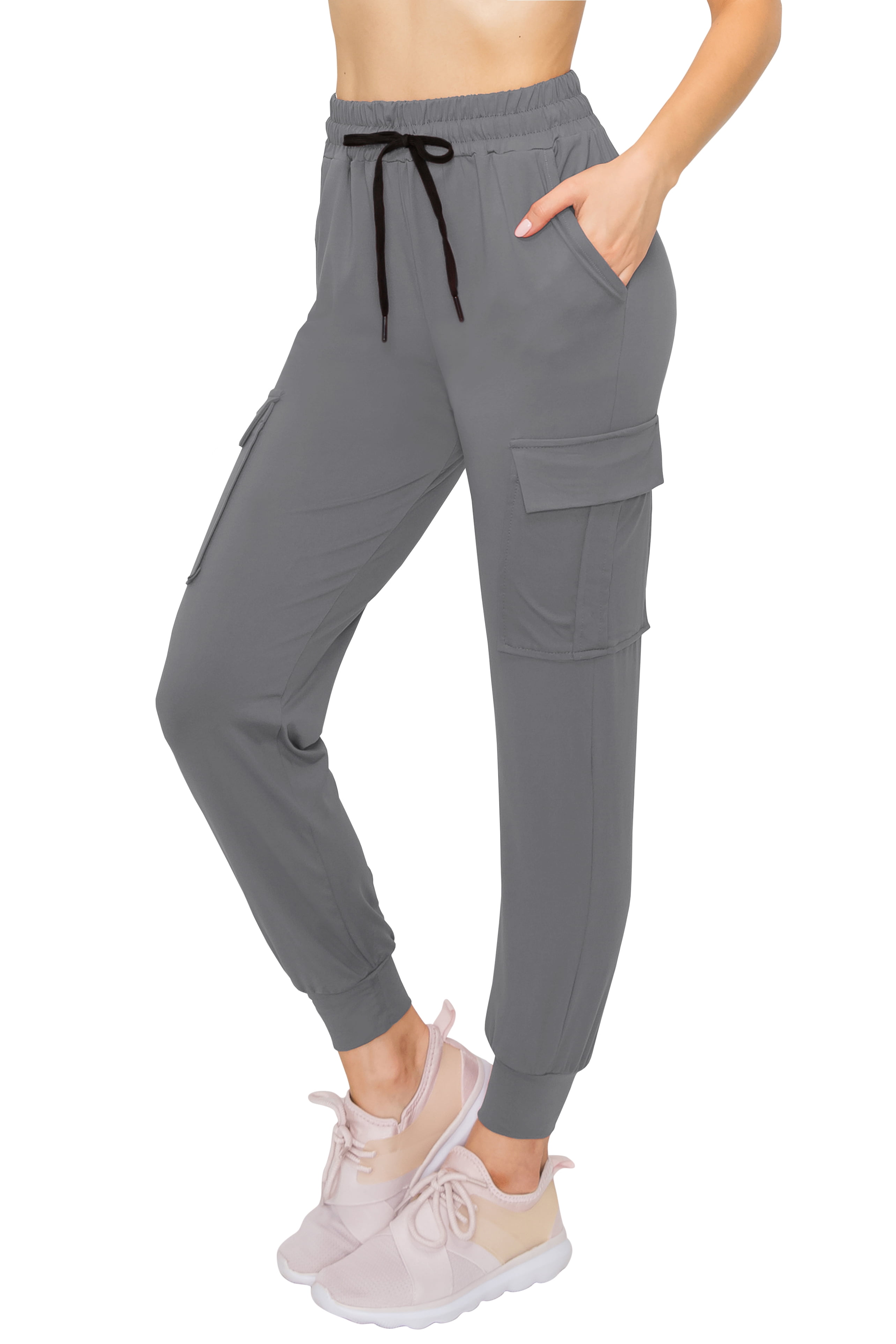ALWAYS Women's Super Soft Casual Cargo Jogger Pants Grey 2XL - Walmart.com