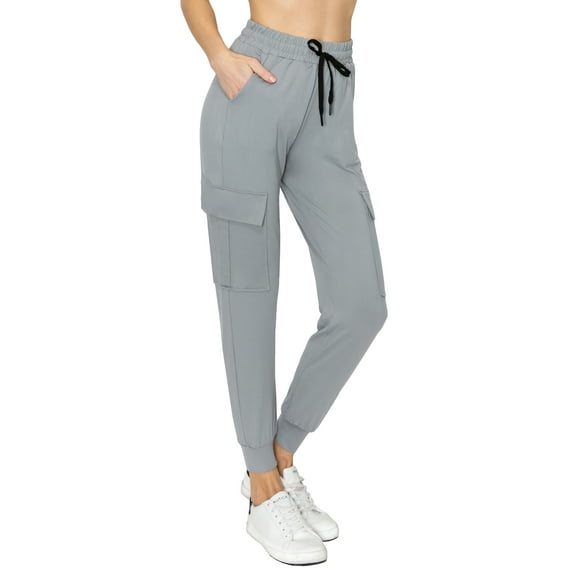 ALWAYS Women's Super Soft Casual Cargo Jogger Pants Grey XL
