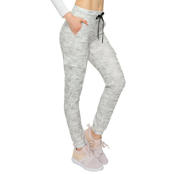 ALWAYS Women's Super Soft Casual Cargo Jogger Pants Heather Grey XL