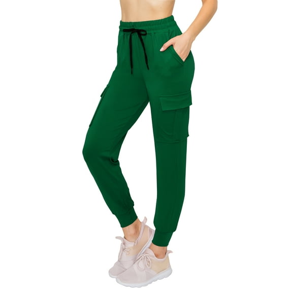 ALWAYS Women's Super Soft Casual Cargo Jogger Pants Hunter Green S
