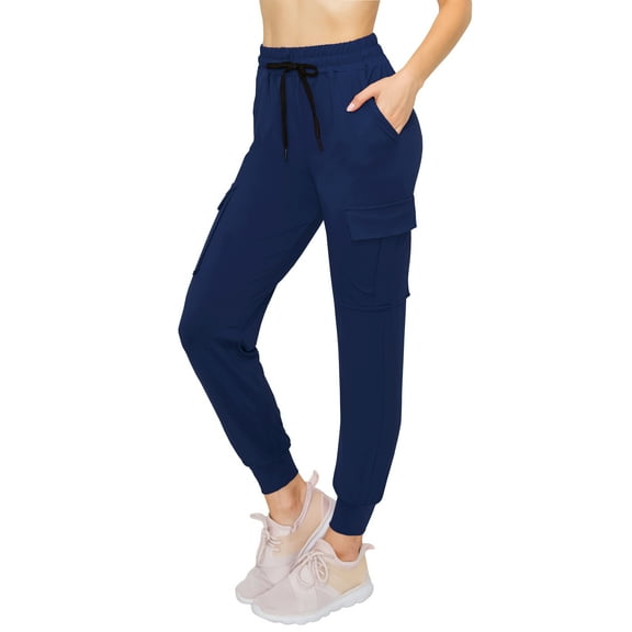 ALWAYS Women's Super Soft Casual Cargo Jogger Pants Navy L