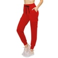 thumbnail image 1 of ALWAYS Women's Super Soft Casual Cargo Jogger Pants Red L, 1 of 6