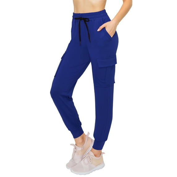 ALWAYS Women's Super Soft Casual Cargo Jogger Pants Royal Blue L