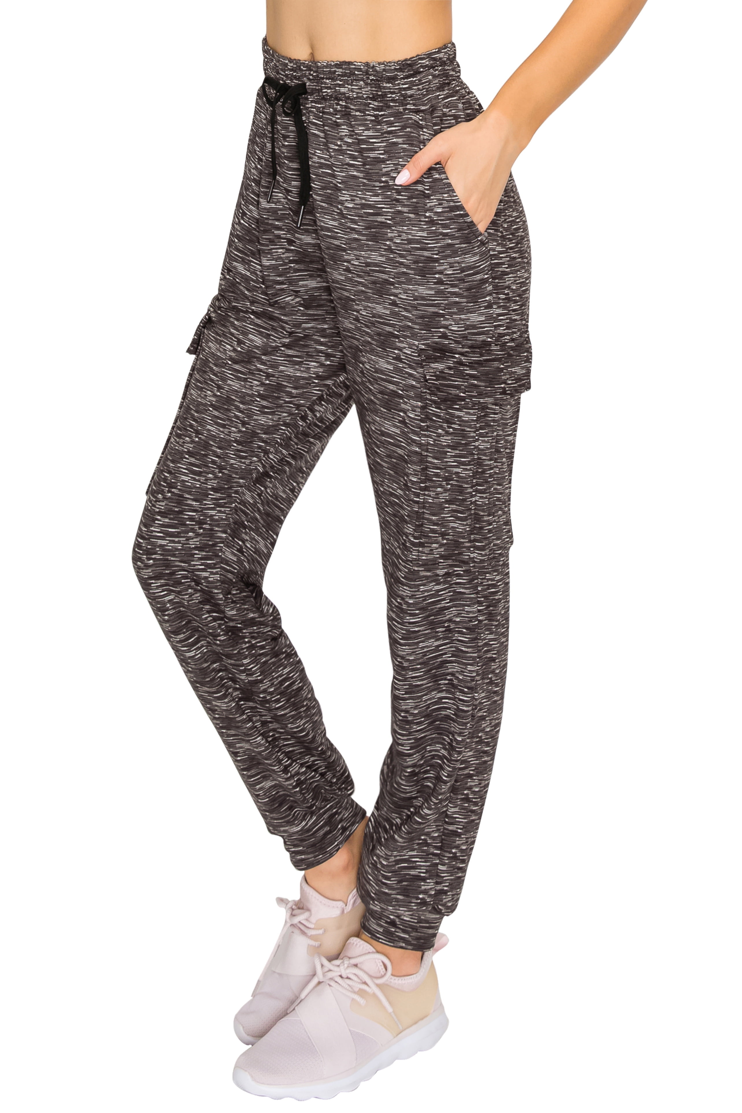 POL Off White Denim Patchwork Cargo Jogger Pants for Women - Stylish and Comfortable Casual Wear