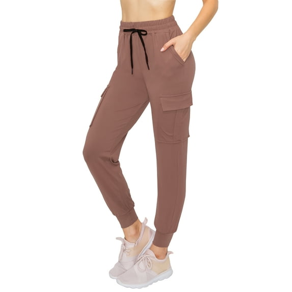 ALWAYS Women's Super Soft Casual Cargo Jogger Pants Tan L