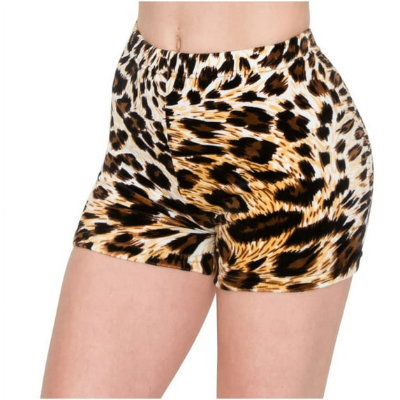 ALWAYS Women's Velvet Lined Soft and Fluffy Lounge 1" Waistband Shorts Animal 520 2XL