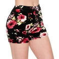 thumbnail image 1 of ALWAYS Women's Velvet Lined Soft and Fluffy Lounge 1" Waistband Shorts Floral 1882 Black 2XL, 1 of 4