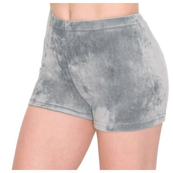 ALWAYS Women's Velvet Lined Soft and Fluffy Lounge 1" Waistband Shorts Grey 2XL