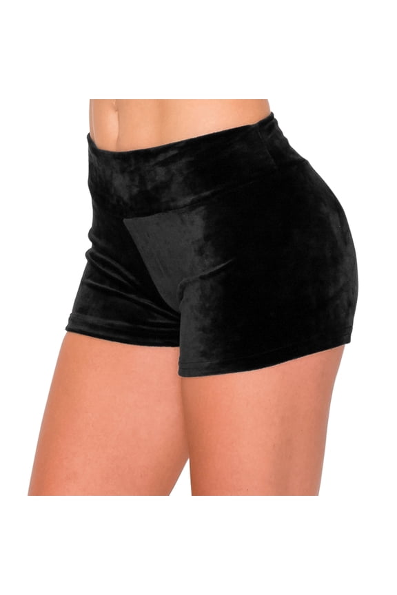 Women's Velvet Pajama Shorts - Premium Soft Fluffy Plush Lounge PJ Short Pants Black 3XL