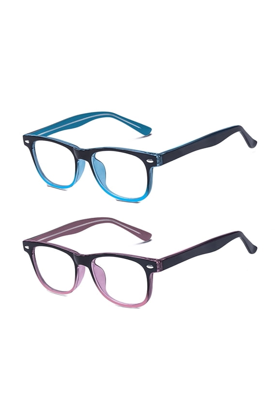2 Pack Blue Light Glasses For Kids Computer Gaming Blocking Glasses Anti-Radiation UV 400 Protection Eyewear 3-12 Age Set4