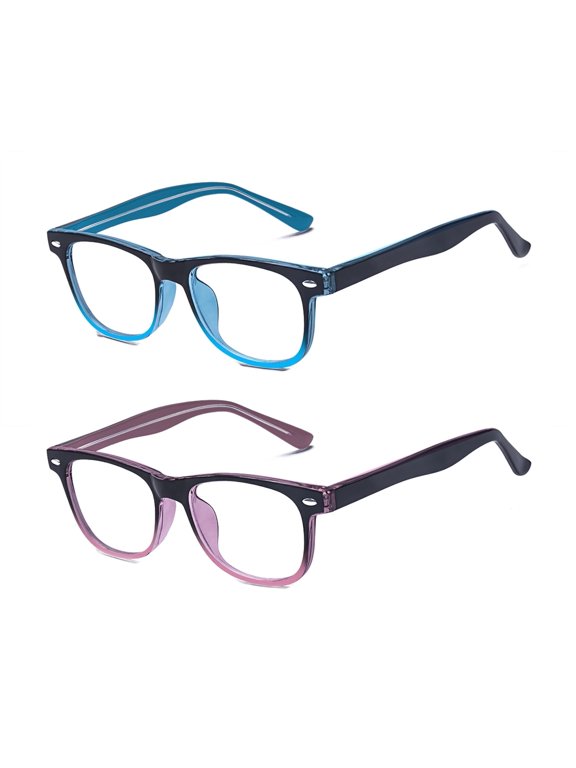 2 Pack Blue Light Glasses For Kids Computer Gaming Blocking Glasses Anti-Radiation UV 400 Protection Eyewear 3-12 Age Set4