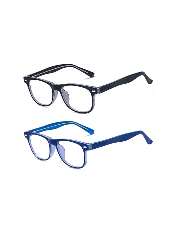 2 Pack Children Kids Teens Blue Light Filter Computer Glasses for Blocking UV Headache Anti Eye Eyestrain Eyewear Set1