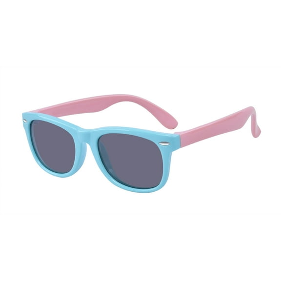 ALWAYSUV Baby Infant Toddler Polarized Sunglasses Sports Fashion For Boys And Girls Age 0-2 Years Blue Pink