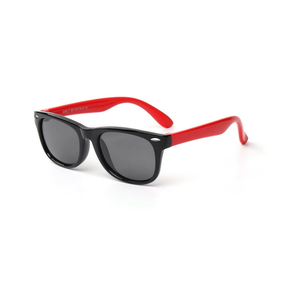 ALWAYSUV Kids Children Boys and Girls Sunglasses Polarized UV Protection Sunglasses Black Red