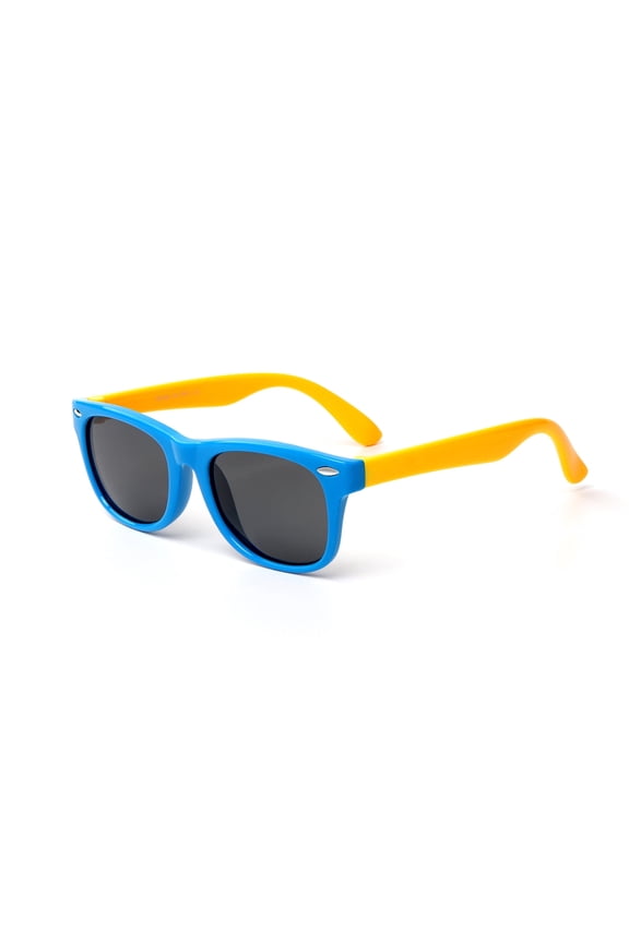 Kids Children Toddler Polarized Sunglasses Rubber Flexible Shades for Girls Boys Age 3-10 Blue Yellow