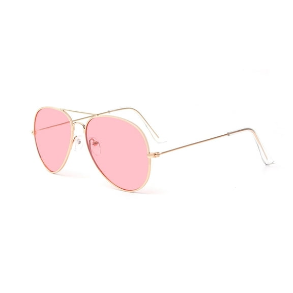 ALWAYSUV Polarized Sunglasses UV400 Protection Stylish Metal Frame Retro Sun Glasses for Men and Women Pink